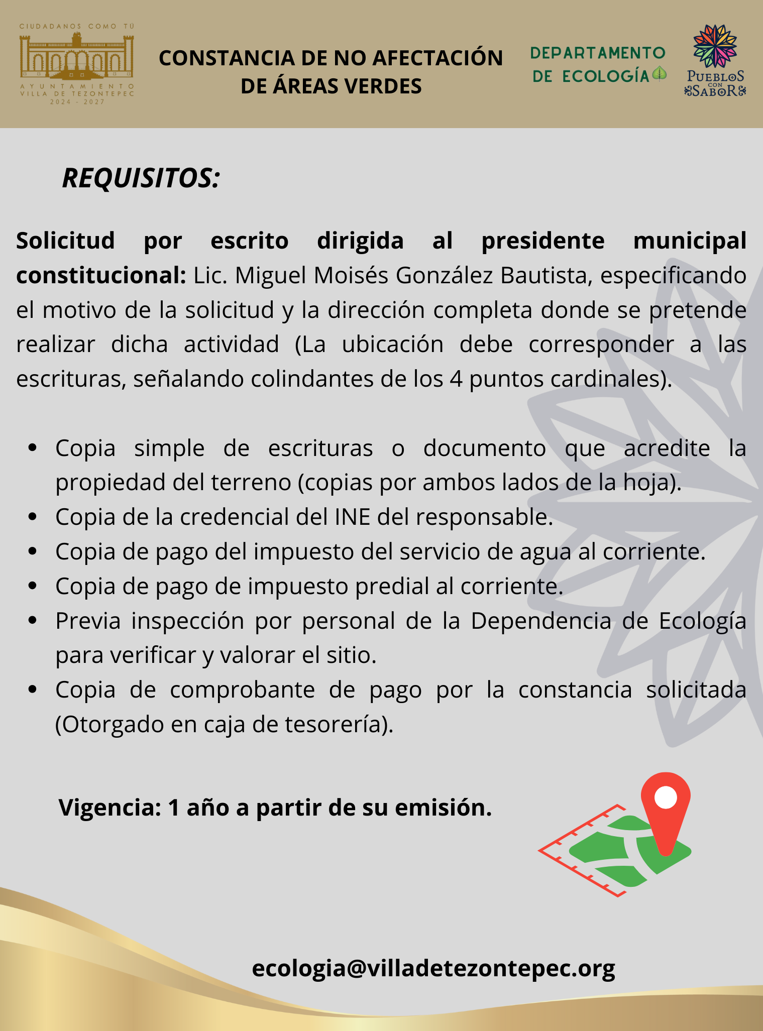 Vista previa: Constancia de no afectación de áreas verdes